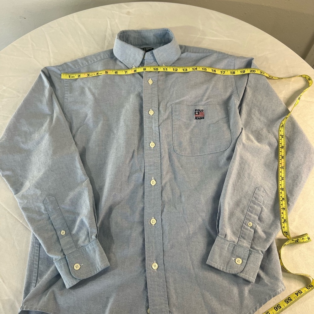 Ralph Lauren Jeans Co Shirt Mens Small Blue Button Down Oxford Pony Logo Casual - Picture 4 of 9